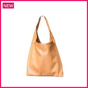 Italian Leather Hobo Tote Bag, Slouchy Shoulder Purse, Spacious Travel Handbag